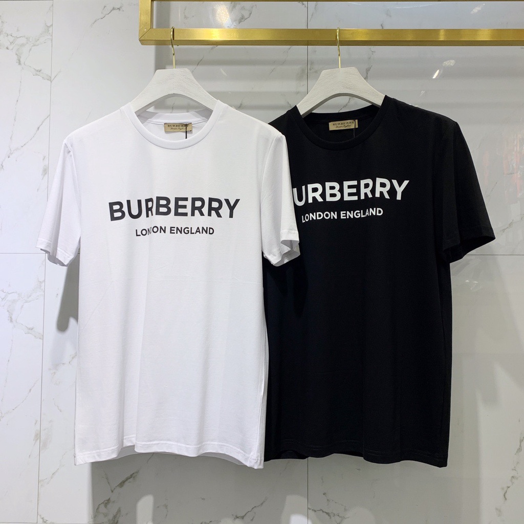 Áo thun Burberr 2021 cổ tròn ngắn tay in LOGO thời trang cho nam