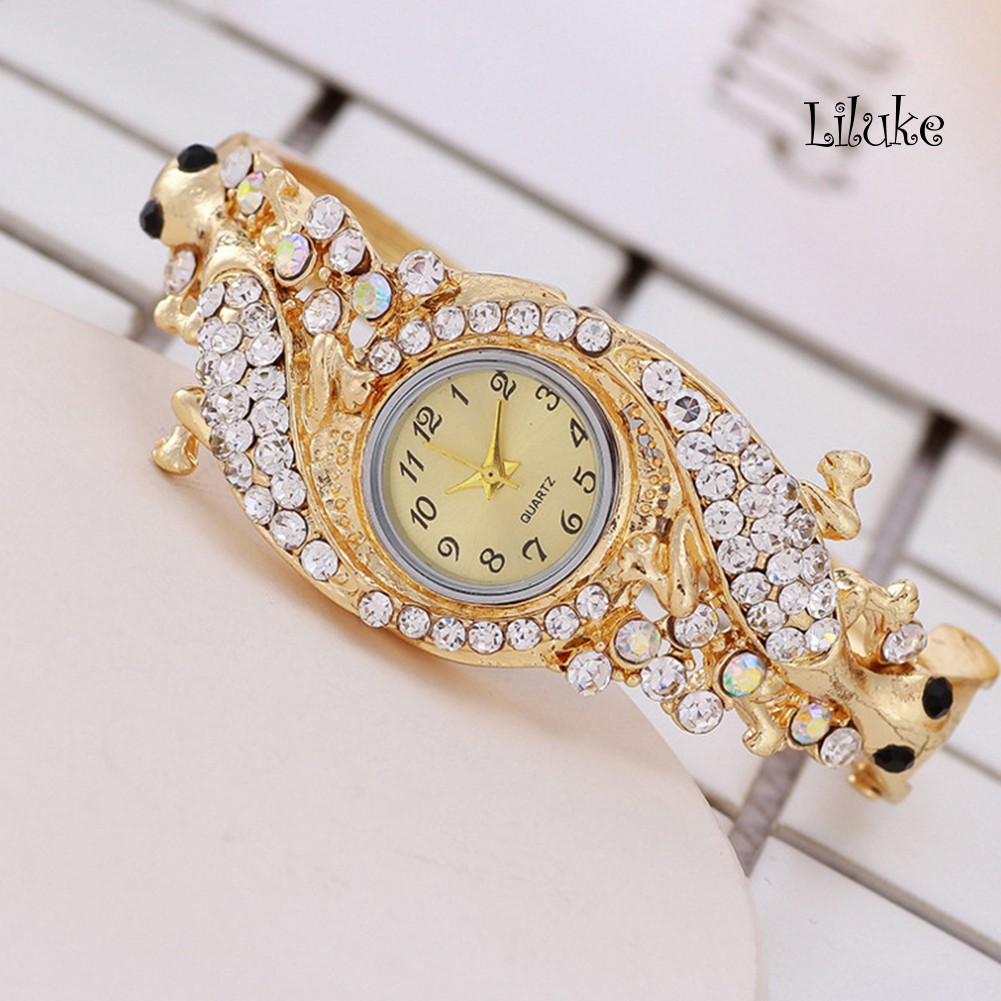 Đồng hồ thạch anh analog mặt hình tròn đính đá sang trọng cho nữ | BigBuy360 - bigbuy360.vn