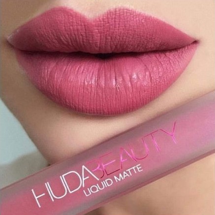 Son môi son lì giá rẻ huda beauty liquid matte đẹp cao cấp loại tốt nhất màu hồng đỏ trầm sk173