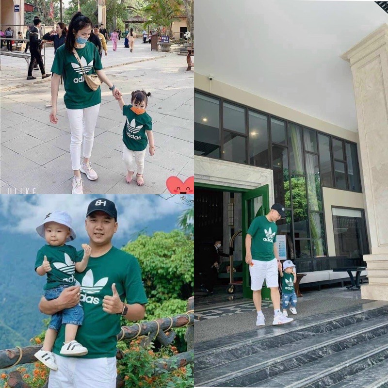BÁN SỈ ÁO PHÔNG GIA ĐÌNH XANH LÁ CÂY