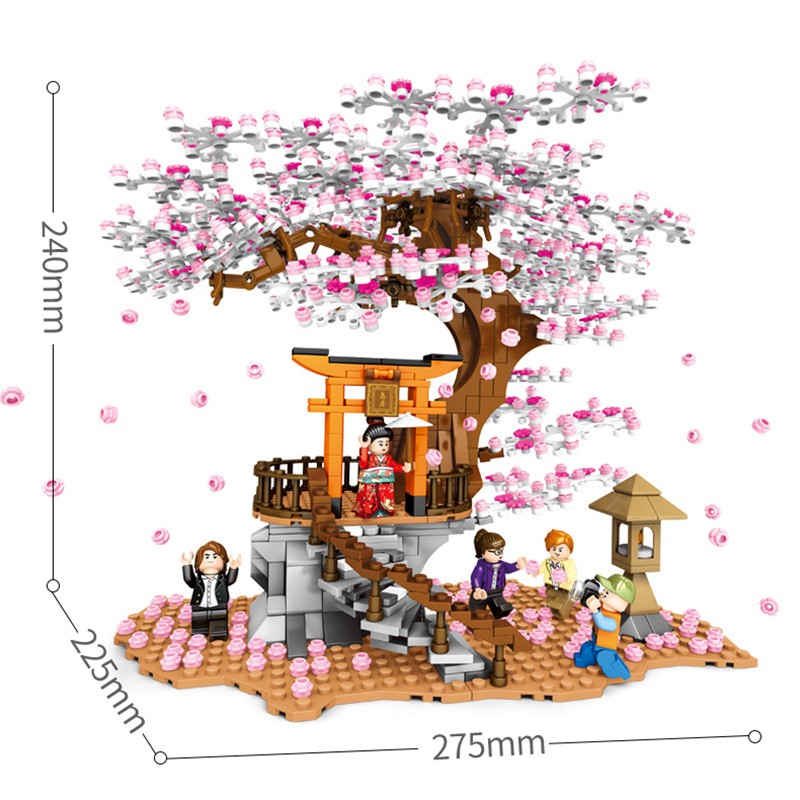 Đồ chơi Lắp ghép Mô hình Friends Cherry Blossom Season (có sẵn) Sembo 601076 cây anh đào
