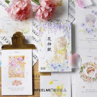 Postcard màu nước "thần hoa"