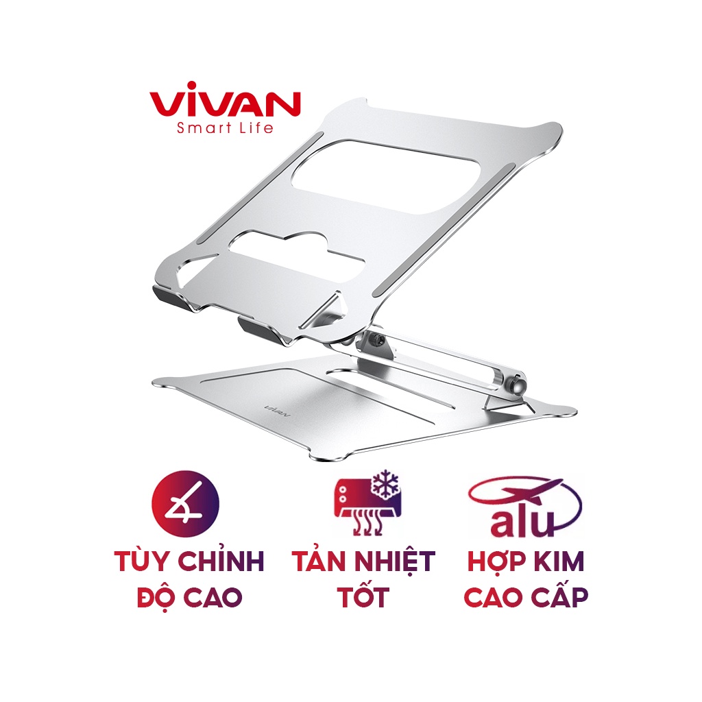 Giá Đỡ Laptop/Máy Tính Bảng VIVAN VLS01 Hợp Kim Nhôm Khe Tản Nhiệt Chỉnh Linh Hoạt