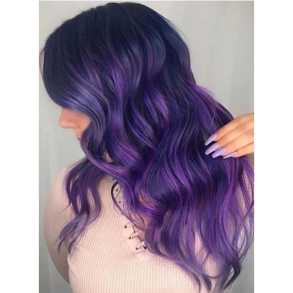 Thuốc Nhuộm Tóc Màu Tím Ánh Xanh Sáng Màu Phong Cách Hàn Quốc 8/28 Light Blonde Violet Blue Hair Dye Cream