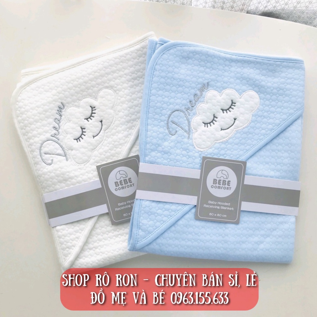 Chăn ủ choàng BEBE COMFORT cao cấp - Khăn ủ tắm có mũ cho bé - Shop Rô Ron