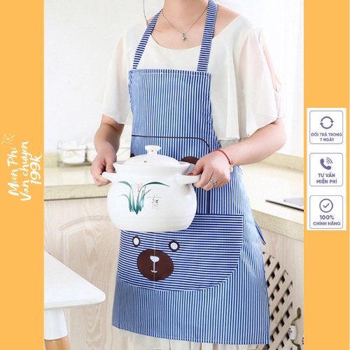 Tạp dề hình gấu kẻ siêu xinh 2455