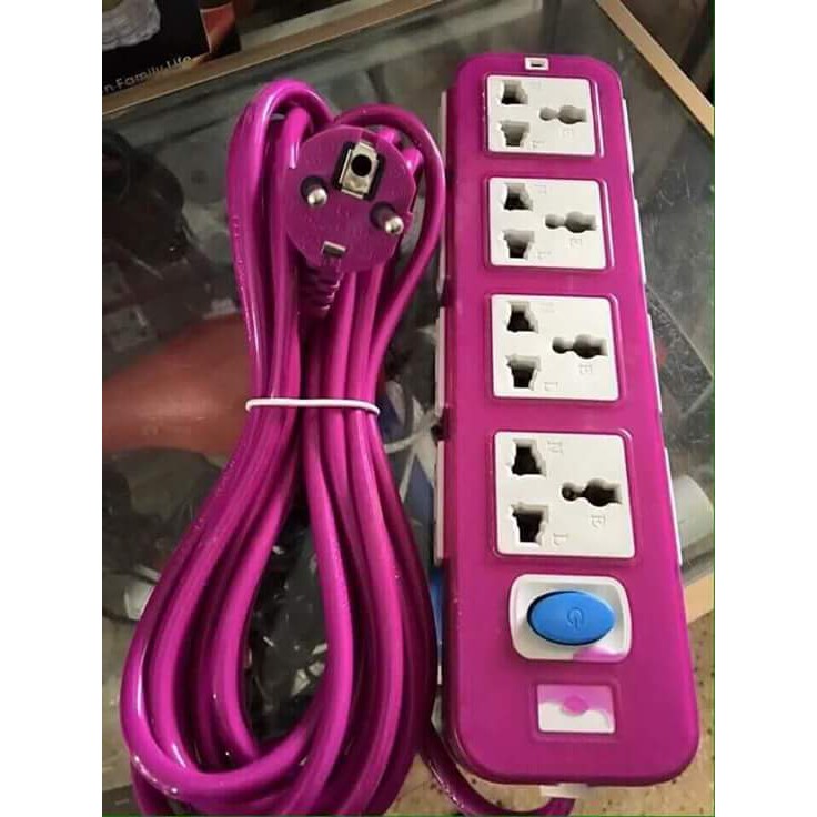 Ổ điện chống giật thông minh dây dài 4m màu tím