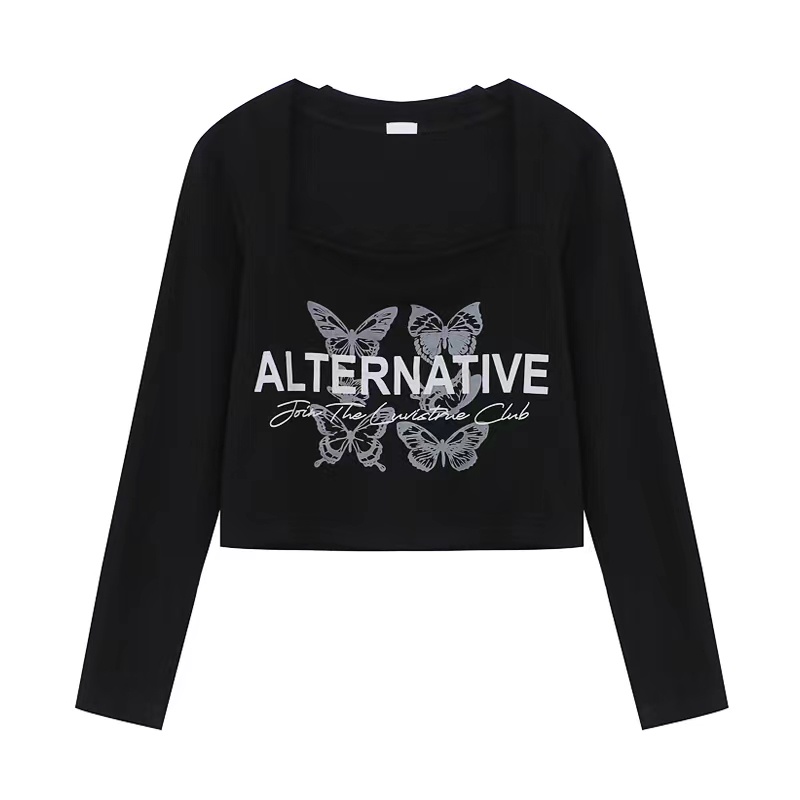 SUXI Đầm Tay Dài Cổ Vuông Dáng Ôm In Họa Tiết Đơn Giản Thời Trang Xuân Thu Cho Nữ