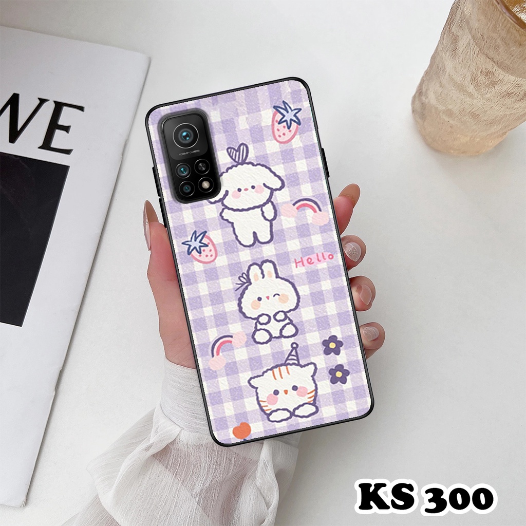 Ốp lưng Xiaomi Mi 10T 5G - Xiaomi Mi 10T Pro 5G - Ốp in hình gấu &amp; thỏ đang yêu - Lưng nhám viền TPU cao cấp