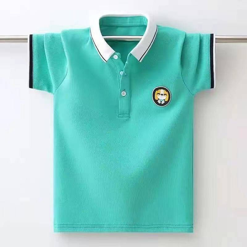 Áo polo cotton Tay Ngắn Thời Trang Mùa Hè Dành Cho Bé Trai 12 Tuổi