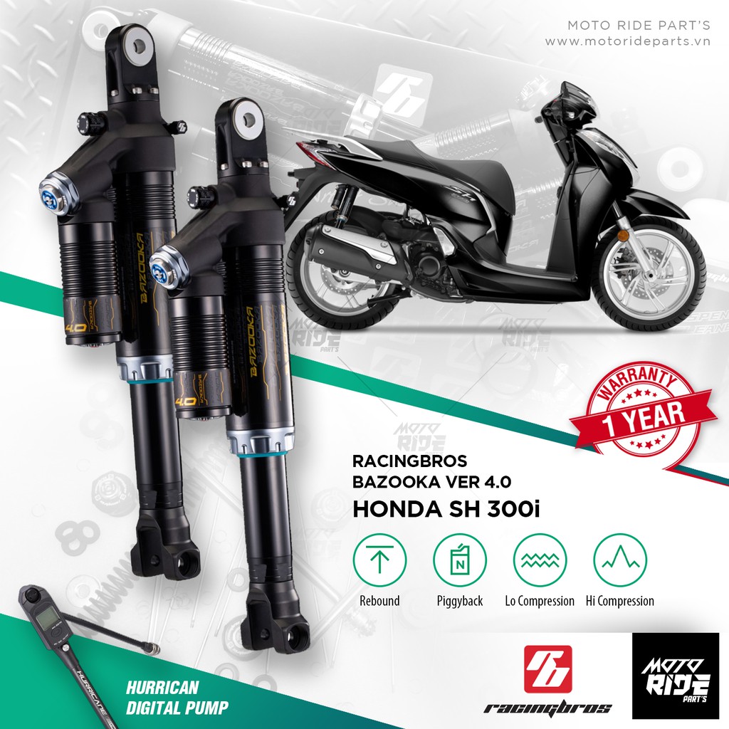 RACINGBROS PHUỘC HƠI BAZOOKA 4.0 HONDA SH300i