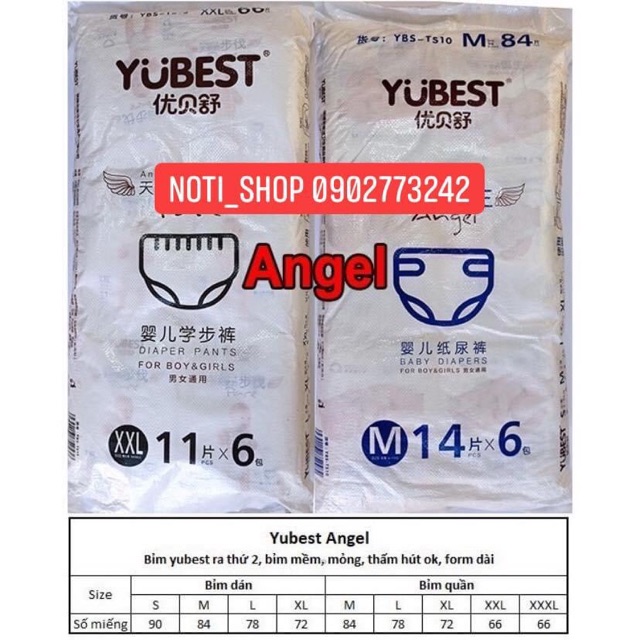 [HCM] Combo 2 bịch Tã/Bỉm Yubest Gold /Angle/Natural/Night  Dán / Quần Size S90,M84,L78,XL72,XXL66