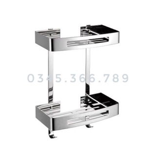 Kệ thẳng nhà tắm 2 tầng inox 304 dày 1.5mm