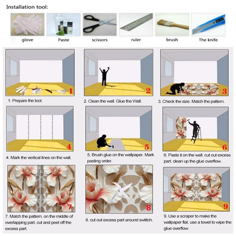 Giấy Dán Tường Họa Tiết Hoa Anh Đào 3d Trang Trí Phòng Khách / Phòng Ngủ