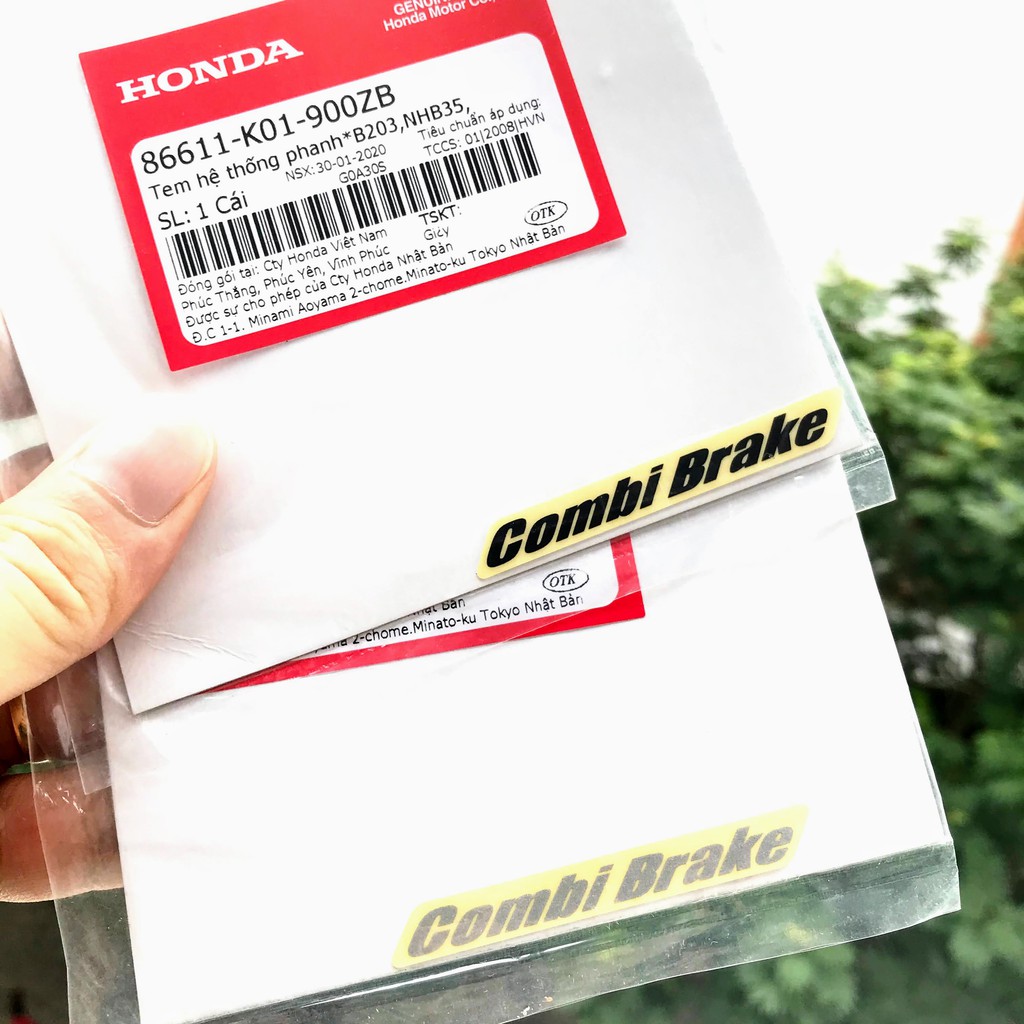 [Mã LIFE20KALL giảm 10% đơn 50K] Tem hệ thống phanh Combi Brake Honda