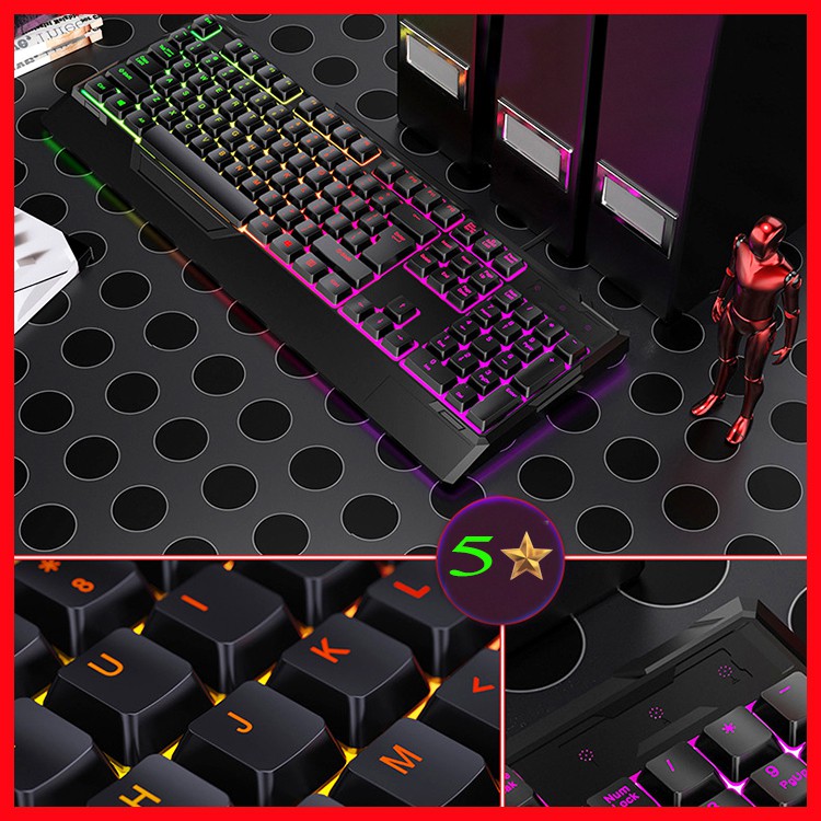 Bàn phím Gaming SRR siêu chất, led 7 màu cực đẹp, phím nhạy có thể chơi mọi tựa game, làm việc văn phòng. BH 6 tháng