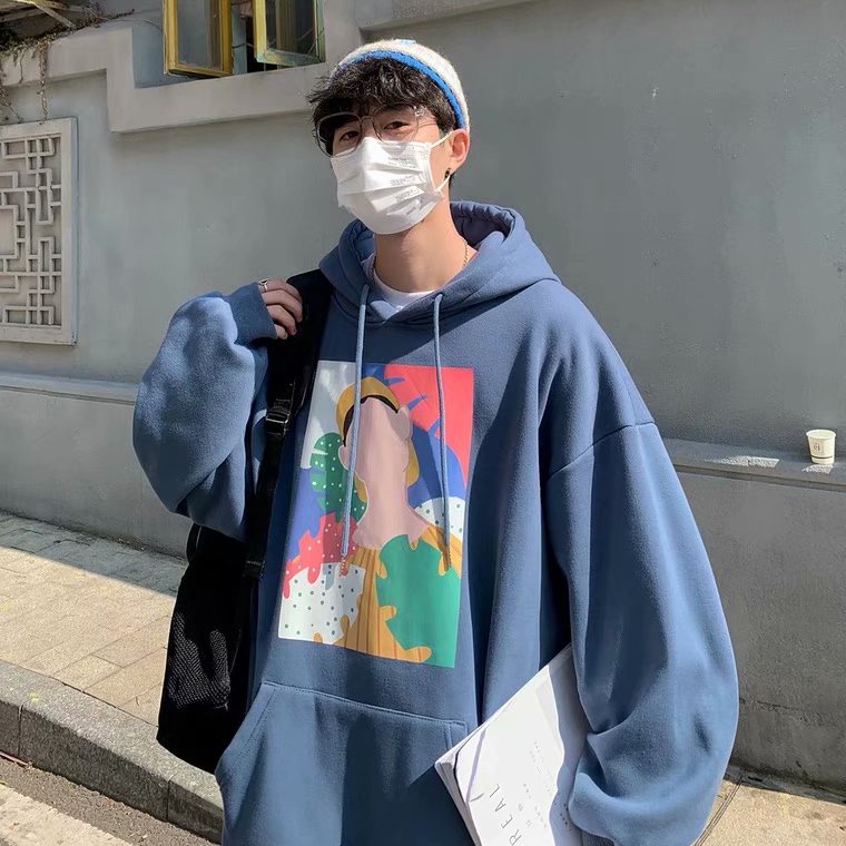 Áo hoodie dáng rộng thời trang mùa đông cho cặp đôi size M-5XL