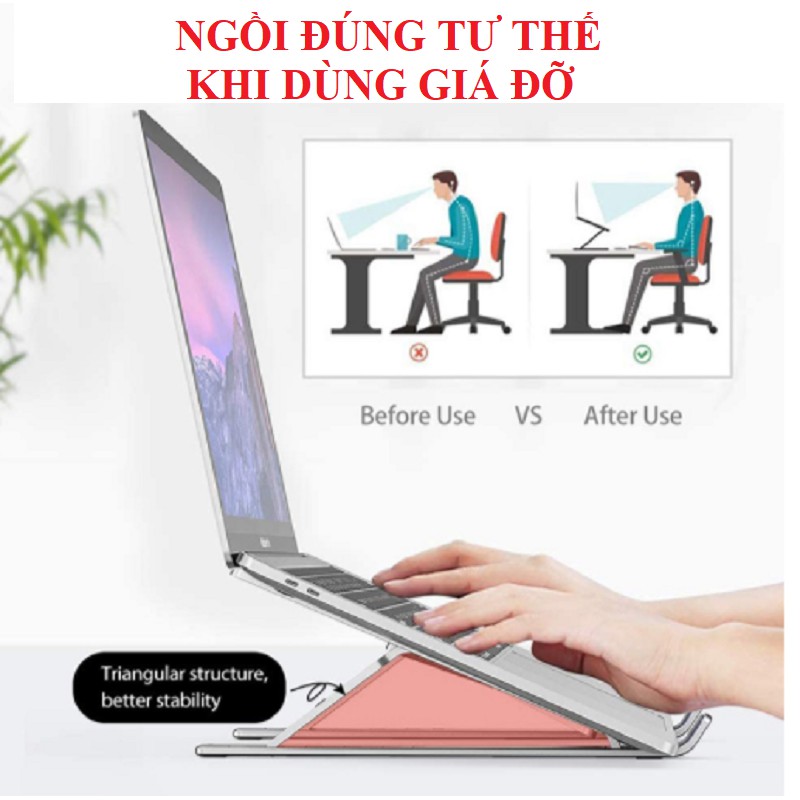 Kê laptop giá đỡ laptop nhôm giá đỡ macbook giá đỡ laptop tản nhiệt ipad surface gấp gọn chính hãng BH 12 tháng | BigBuy360 - bigbuy360.vn