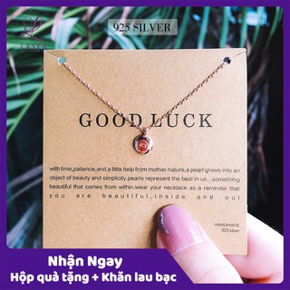 Bộ dây chuyền liền mặt nữ trang sức mạ bạc Ý S925 Lasea - Vòng cổ phong cách Hàn Quốc Lucky K014