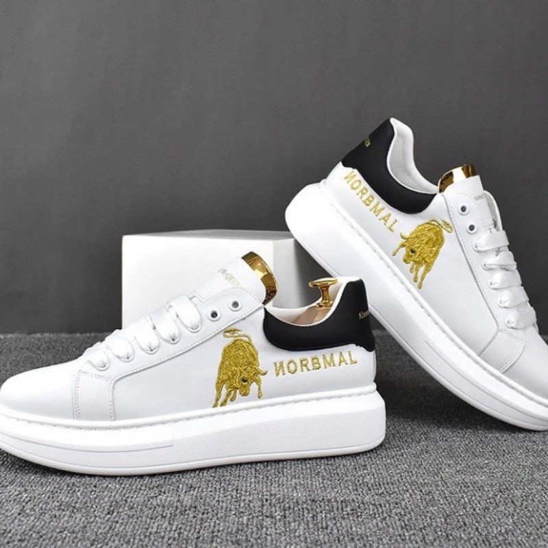 Giày thể thao nam sneaker đế cao 5 cm hai màu trắng đen , hàng sẵn kho 38 -43