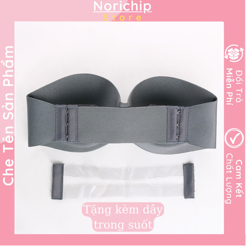 Áo lót nữ cúp ngực chống tụt nâng đỡ vòng một tặng kèm dây trong suốt NORICHIP Áo ngực không dây giữ form nâng ngực sexy