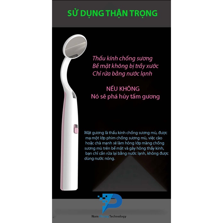GƯƠNG NHA KHOA CÁN NHỰA CAO CẤP CHUYÊN DỤNG TẠI NHÀ KÈM ĐÈN LED, GƯƠNG SOI RĂNG DÀNH CHO NHA SĨ - NAMPHONG TECHNOLOGY