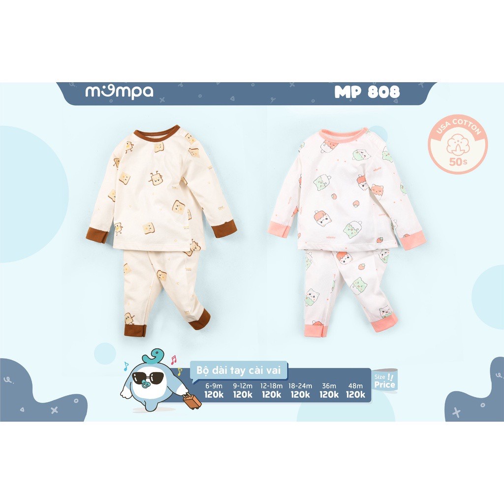 Bộ Dài Tay Cài Vai Mompa Vải Cotton MP808