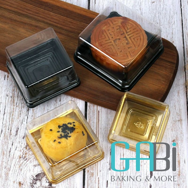 50-100 hộp nhựa nắp trong đựng bánh trung thu 75g
