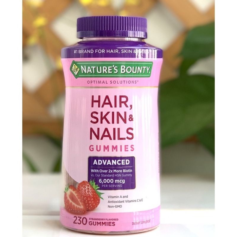 Kẹo Hair Skin Nail Gummies 230 Viên - Dạng kẹo cho da, tóc, móng