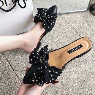 ] Giày sục nơ chấm bi siêu xinh
