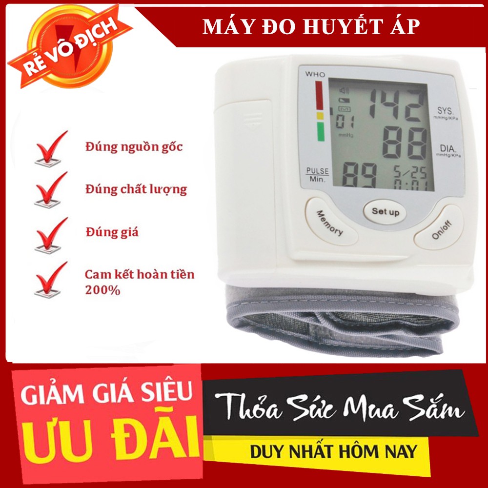 (DEAL SỐC) Máy đo huyết áp kỹ thuật số tự động đeo cổ tay tiện lợi, Máy đo huyết áp tự động, nhanh chóng, chính xác!!