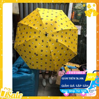 Free ship 50k Ô dù đi nắng đi mưa gấp gọn hình gấu màu vàng