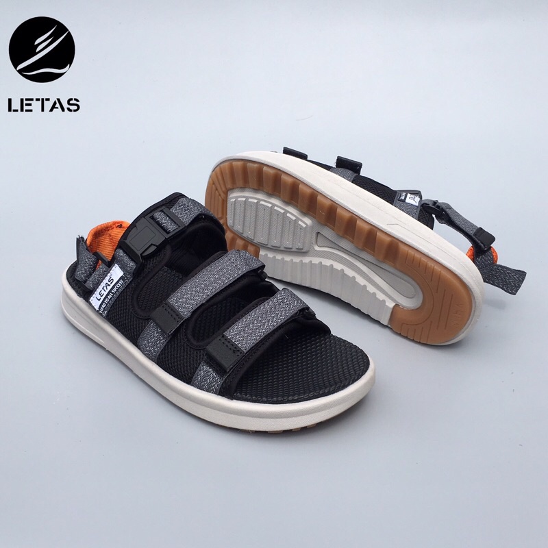 Sandal Unisex Letas Phản Quang D1003 Tro Ghi