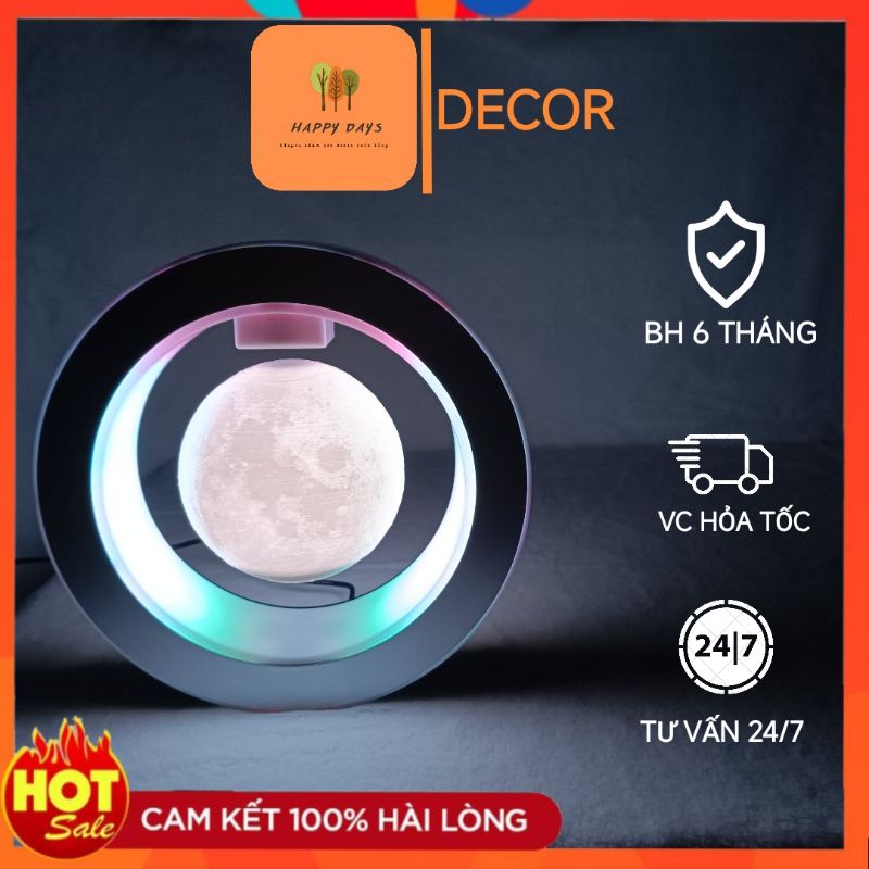 Đèn ngủ mặt trăng bay lơ lửng trang trí phòng ngủ siêu đẹp