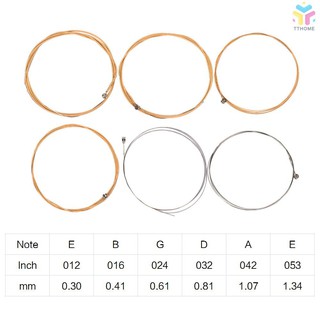 Bộ 6 sợi dây đàn bằng sắt mạ vàng đồng chống rỉ cho đàn guitar acoustic cổ điển
