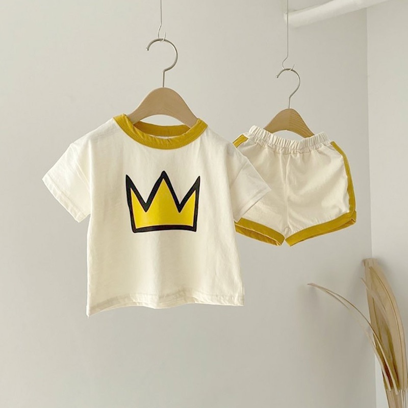 Set Áo Thun Tay Ngắn Và Quần Short Thời Trang Cho Bé Trai Và Bé Gái