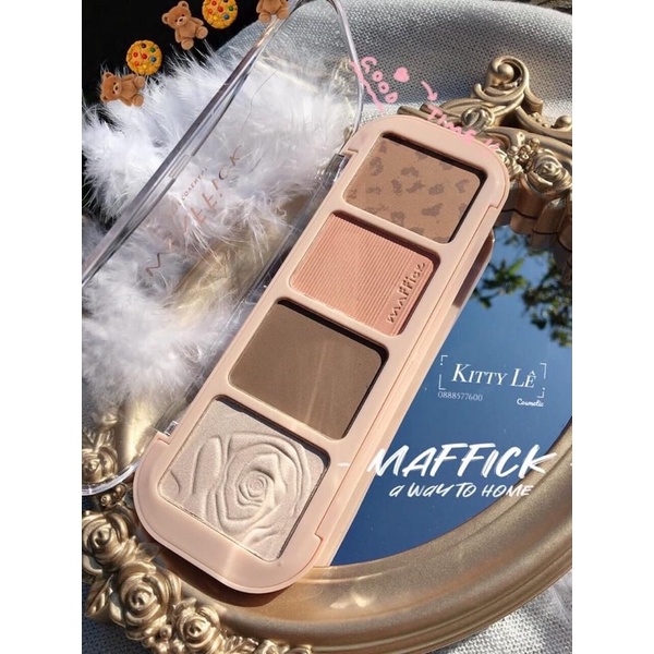 BẢNG PHẤN MÁ HỒNG+ HIGHLIGHT+ TẠO KHỐI MAFFICK VỚI THIẾT KẾ XINH XẺO