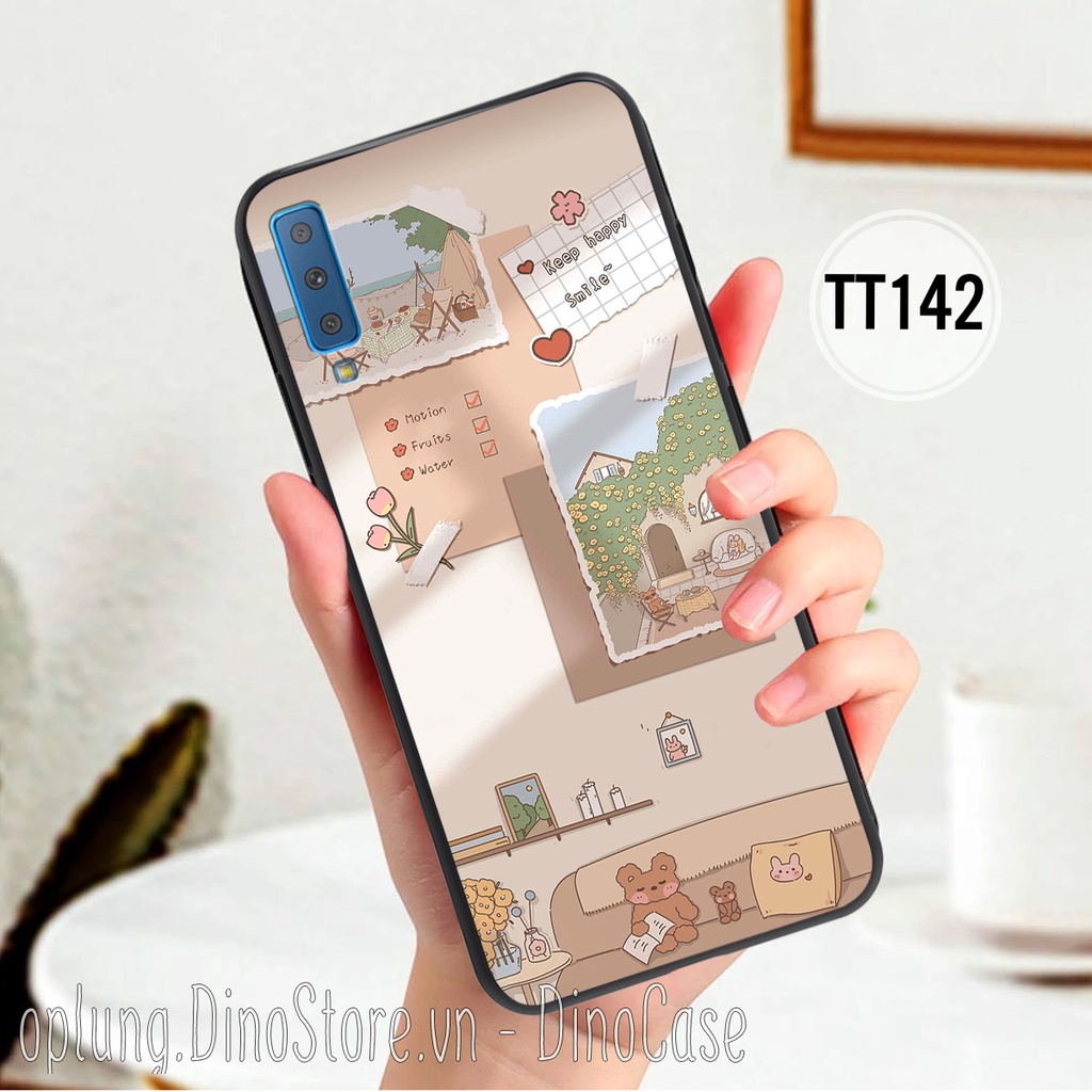 Ốp Samsung A7 2018 / A9 2018 / A50 / A70 - Ốp lưng viền dẻo bảo vệ camera chống bám bẩn phong cách vintage nhẹ nhàng.
