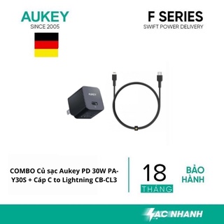 Combo sạc nhanh 30W Aukey cho iphone 13
