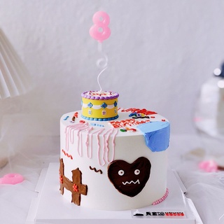 Mô Hình Bánh Kem Mini Màu Cầu Vồng Xinh Xắn Phong Cách Retro