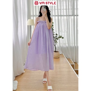 Đầm 2 dây VM Shop xếp ly dáng xòe form dài thời trang ulzzang 08648 22VD05KI2802