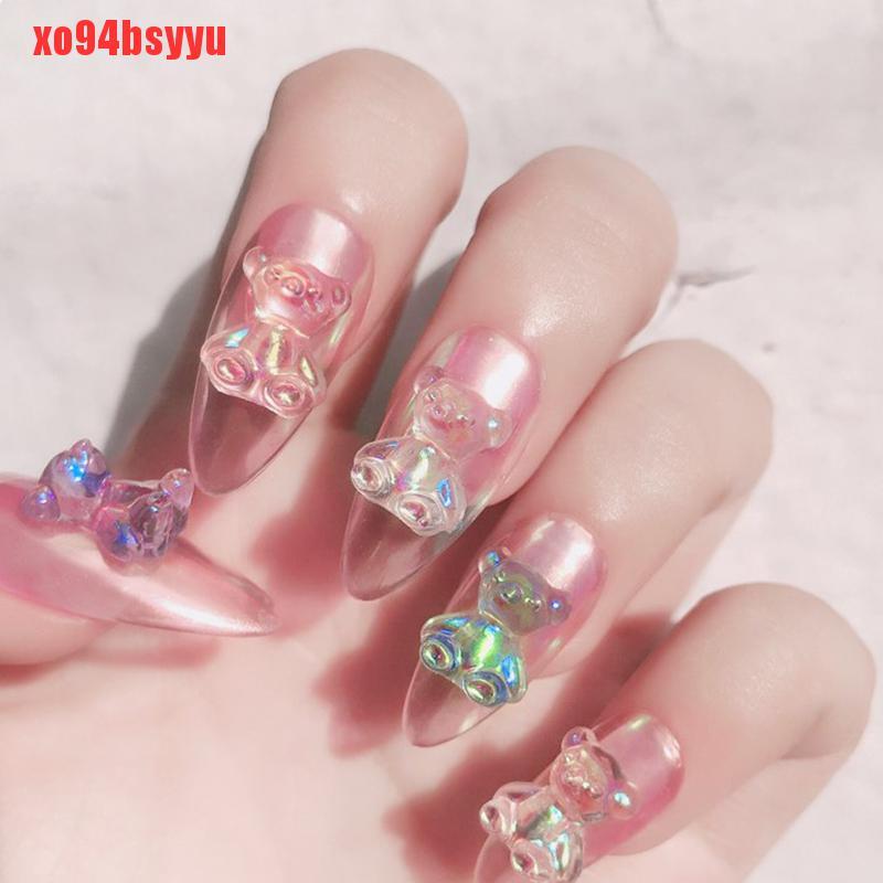 Set 6 Hình Dán Trang Trí Móng Tay Gấu 3D Thời Trang 3 Kích Thước xo94bsyyu