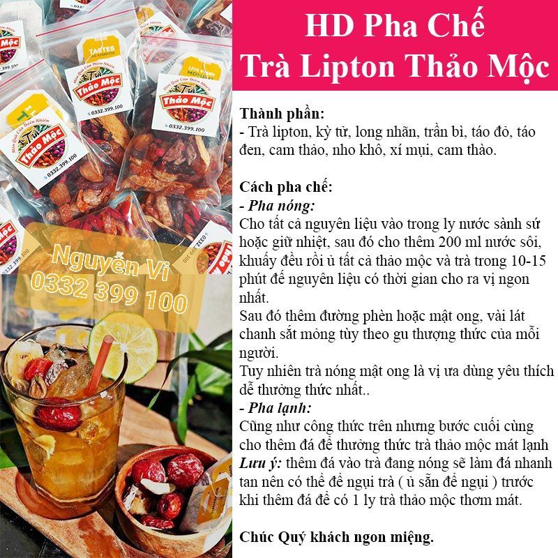 1 SET Trà Thảo Mộc Lipton 8 Vị ( 10 GÓI NHỎ)