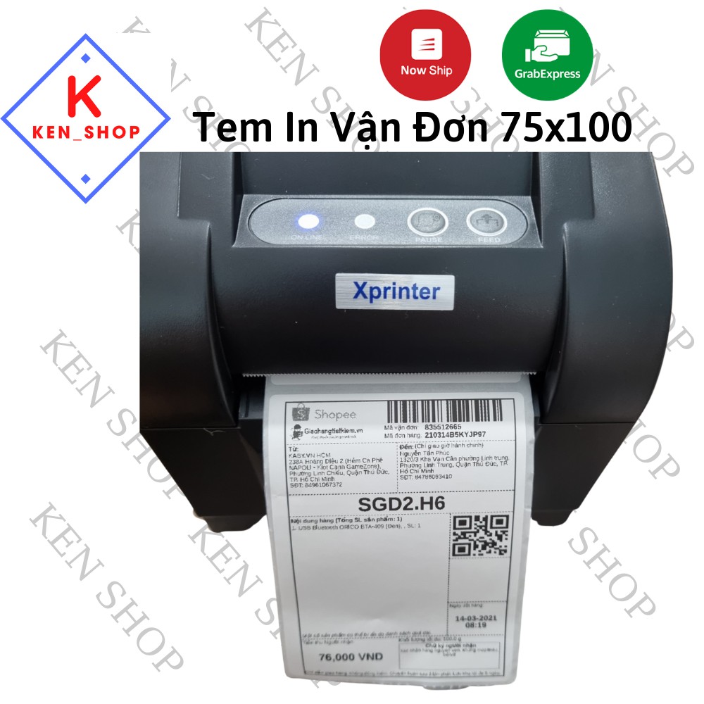 Tem nhiệt 75x100 - DECAL nhiệt 7.5x10cm in nhãn, in vận đơn
