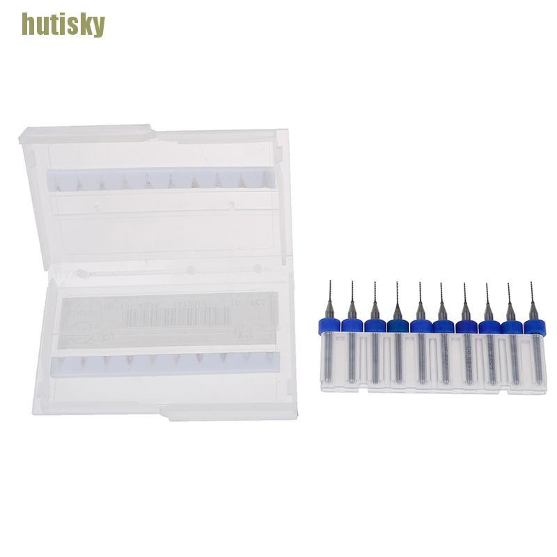 hutisky 10Pcs/set PCB print circuit board carbide CNC mini micro drill bits CDH