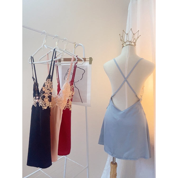 SẴN HÀNG - (ảnh thật) SX837 -Váy ngủ sexy lụa cao cấp - Đầm mặc nhà gợi cảm quyến rũ  - KELLY WANG