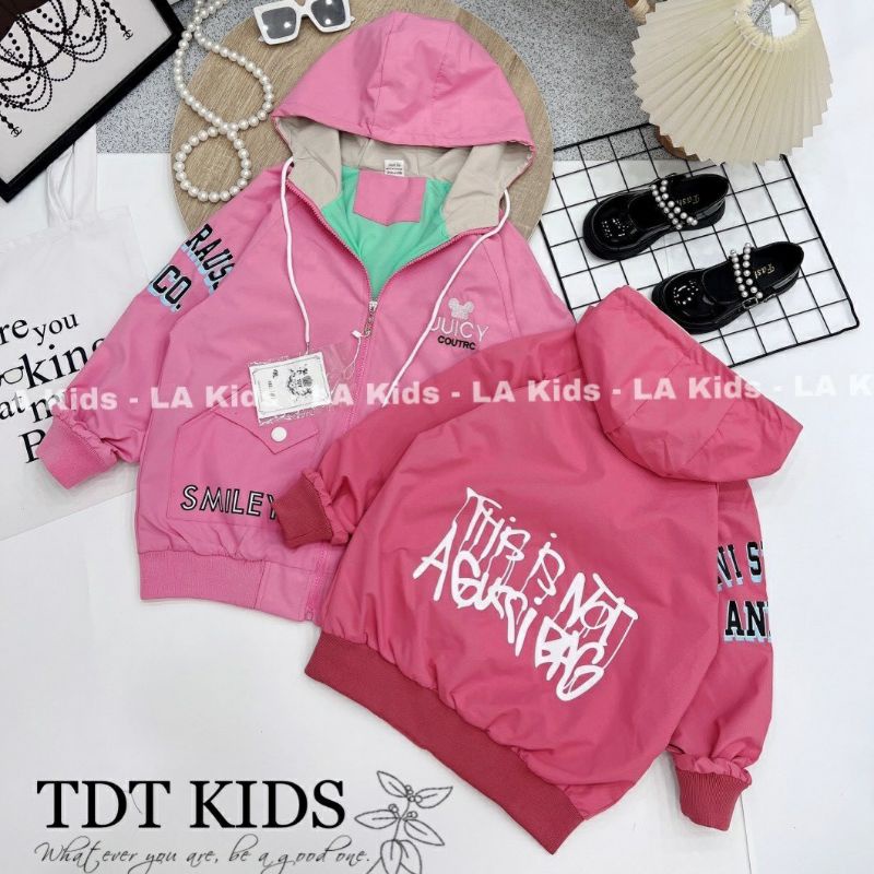 Áo khoác gió lót nỉ bé gái size đại cồ M451