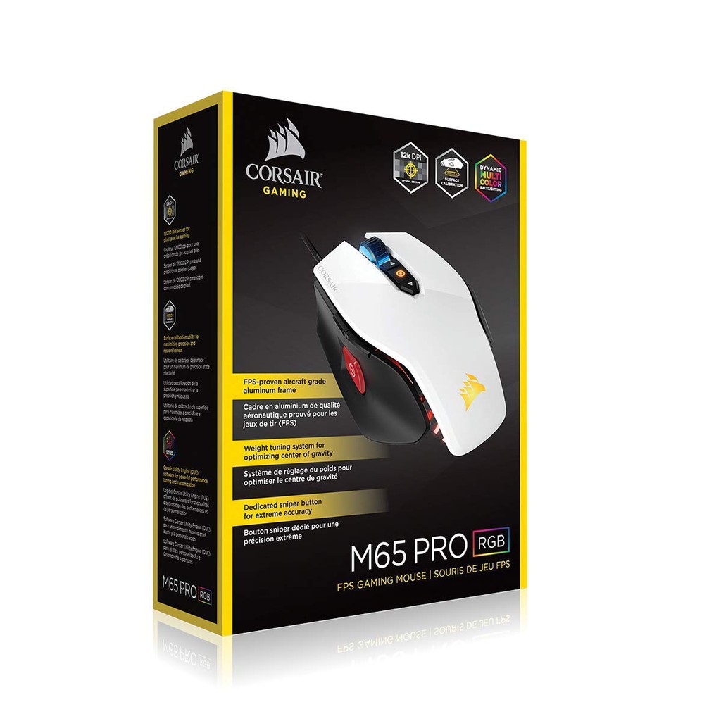 Chuột chuyên game Corsair M65 RGB Pro 12,000 DPI - Hàng nhập khẩu USA