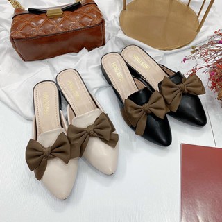 Dép sục nơ thời trang nữ đế 3 phân da lì hàng thanh lý giá rẻ