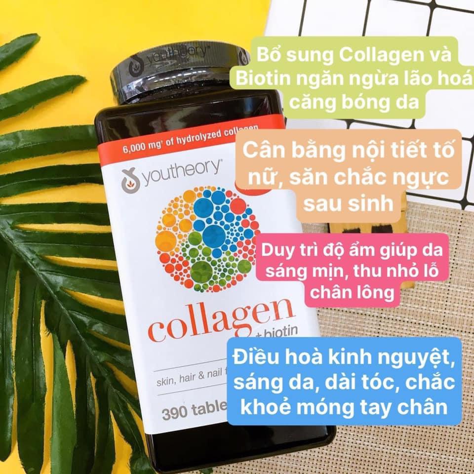 Collagen Youtheory Biotin 390 viên của mỹ